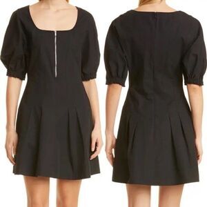 Proenza Schouler White Label Puff Sleeve Half Zip Cotton & Linen NWT 6 $450